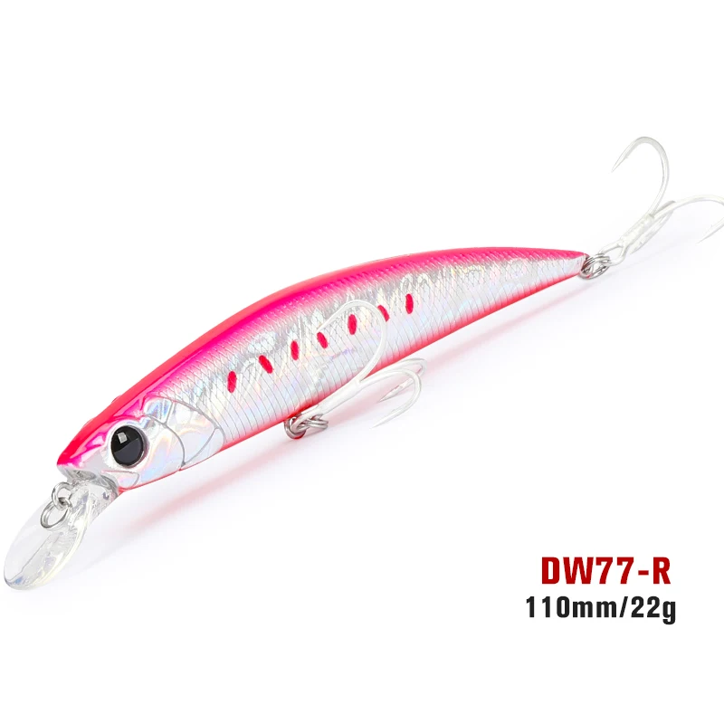 TSURINOYA 110S Sinking Minnow NEUE FARBE DW77 110mm 22g Große Forelle Hecht Seebarsch Meeresangeln Künstlicher harter Köder Jerkbait Wobble