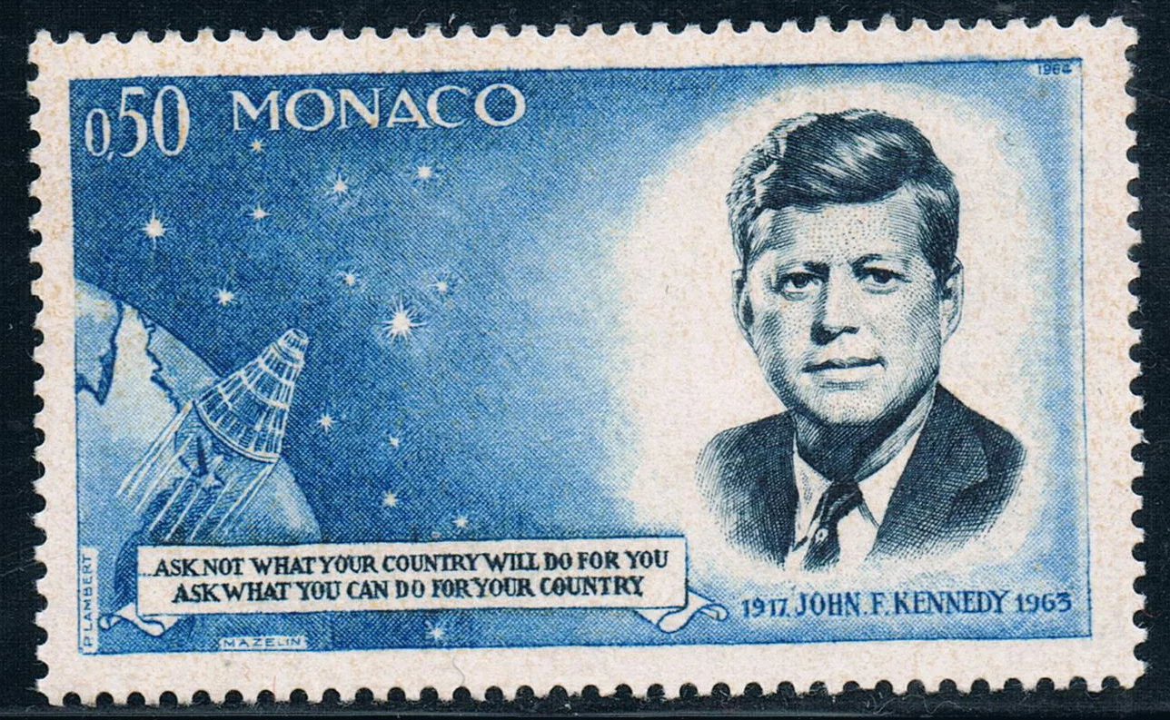 1 sztuk/zestaw nowy Monaco Post Stamp 1964 prezydent usa Kennedy rzeźba znaczki MNH