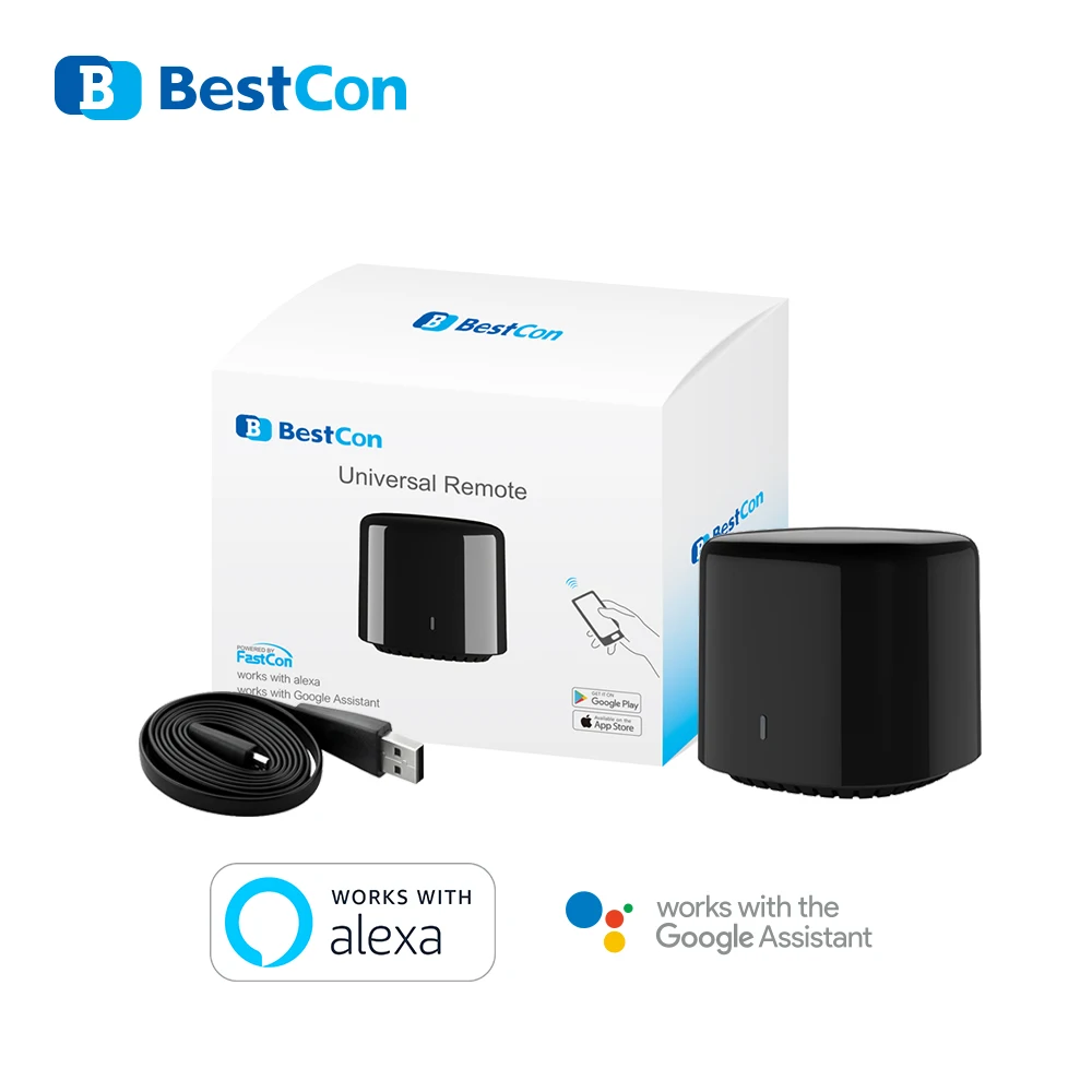 Broadlink BestCon RM4C Mini Smart Home Wifi Wireless IR Universal Remote Controller Via Broadlink APP Work with Alexa Google