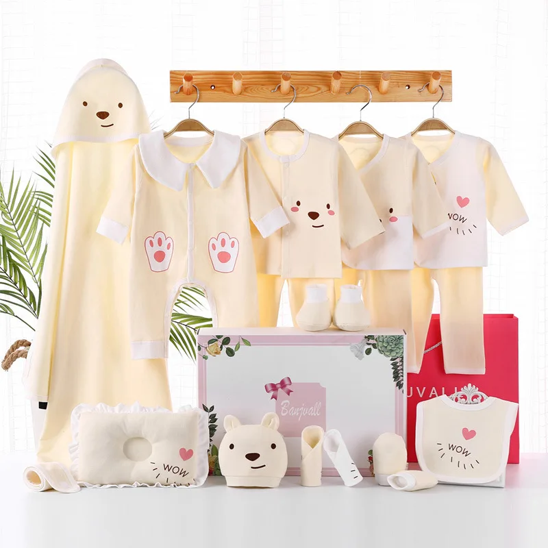 

Newborn Clothes Kit For Baby Gift Box 18pcs Autumn Winter Underwear Newborn Warm Clothes Cotton Suit Baby Supplies Gift Box