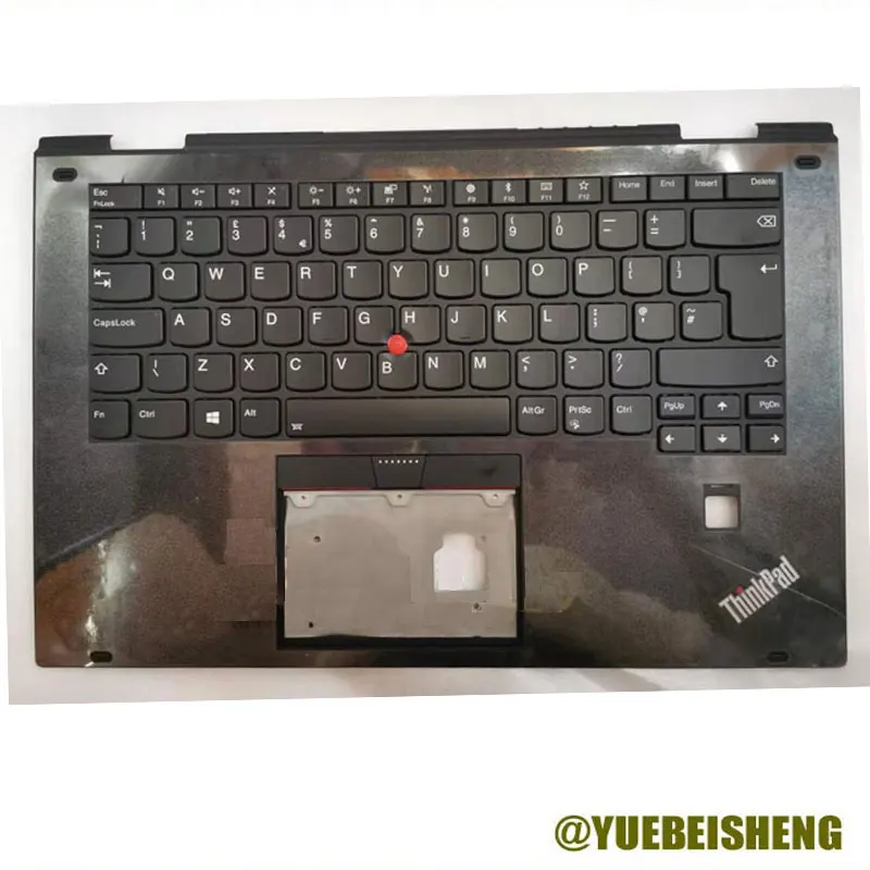 

YUEBEISHENG New For ThinkPad X1 Yoga 2nd Gen (Type 20JD, 20JE, 20JF, 20JG) 2017Y Palmrest Upper Case UK Keyboard Cover