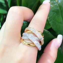 Bride Talk Luxury Women Finger Ring Cubic Zirconia Super Quality Christmas Gift Dubai Bridal Rings Jewelry For Wedding Party