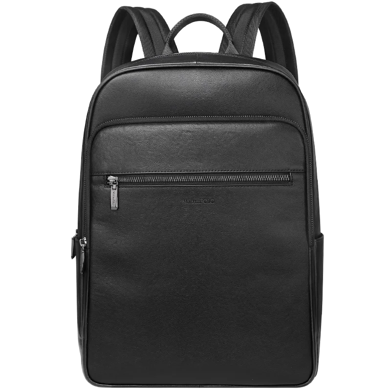 

Luxury Backpack Men Genuine Leather Lager Back Pack Waterproof Laptop Bag Business Casual Fashion Male Black Bags 2021