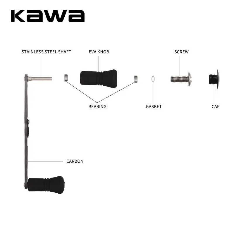 KAWA Fishing Reel Carbon Handle Reel Length 120mm Hole Size 7x4 and 8X5mm Suit  D / S Fishing Rocker Accessory