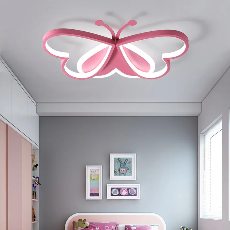 Imagem -03 - Borboleta Led Lustre para Sala de Crianças Quarto Pode Ser Escurecido Crianças Lâmpada do Teto Moe Iluminação Kidslamp Lâmpada 2023