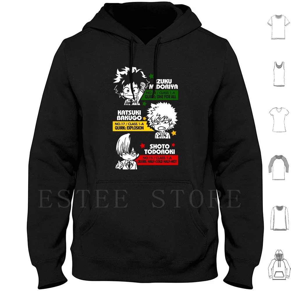 Deku , Kachan , And Todoroki Hoodies Deku Kachan Todoroki Chibi Anime Bnha Midoriya Bakugo Shoto