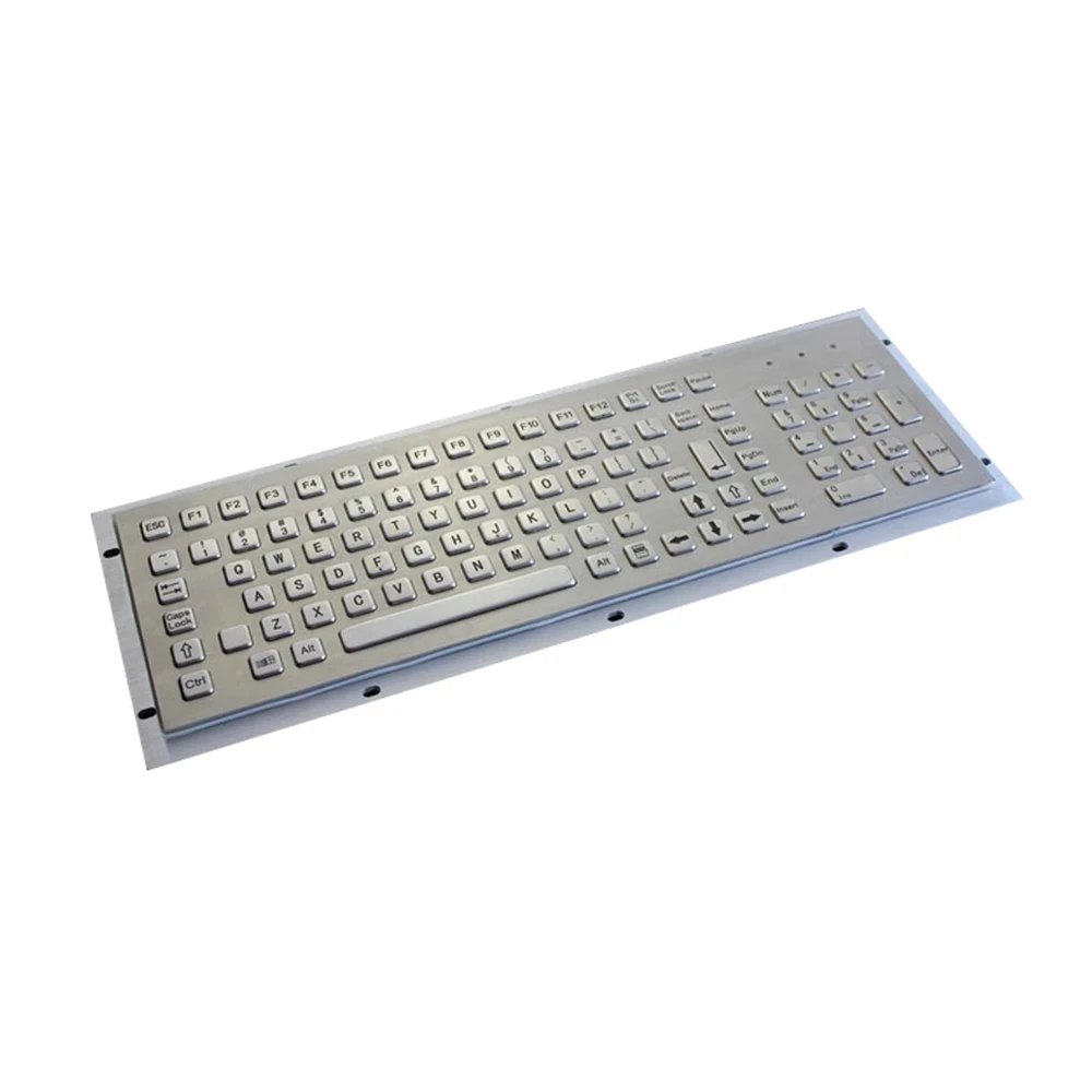 

103 Keys IP65 Rear Panel Mounting Kiosk Full Size Industrial Metal Keyboard With Numeric Keypad