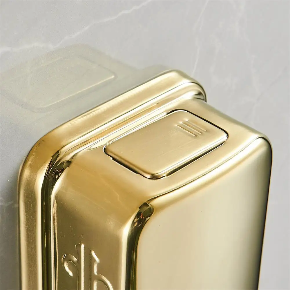 Luxury Golden Stainless Steel Wall Mounted Hand Liquid Soap Dispenser 500ML Gold Metal Shampoo Dispenser SD1006