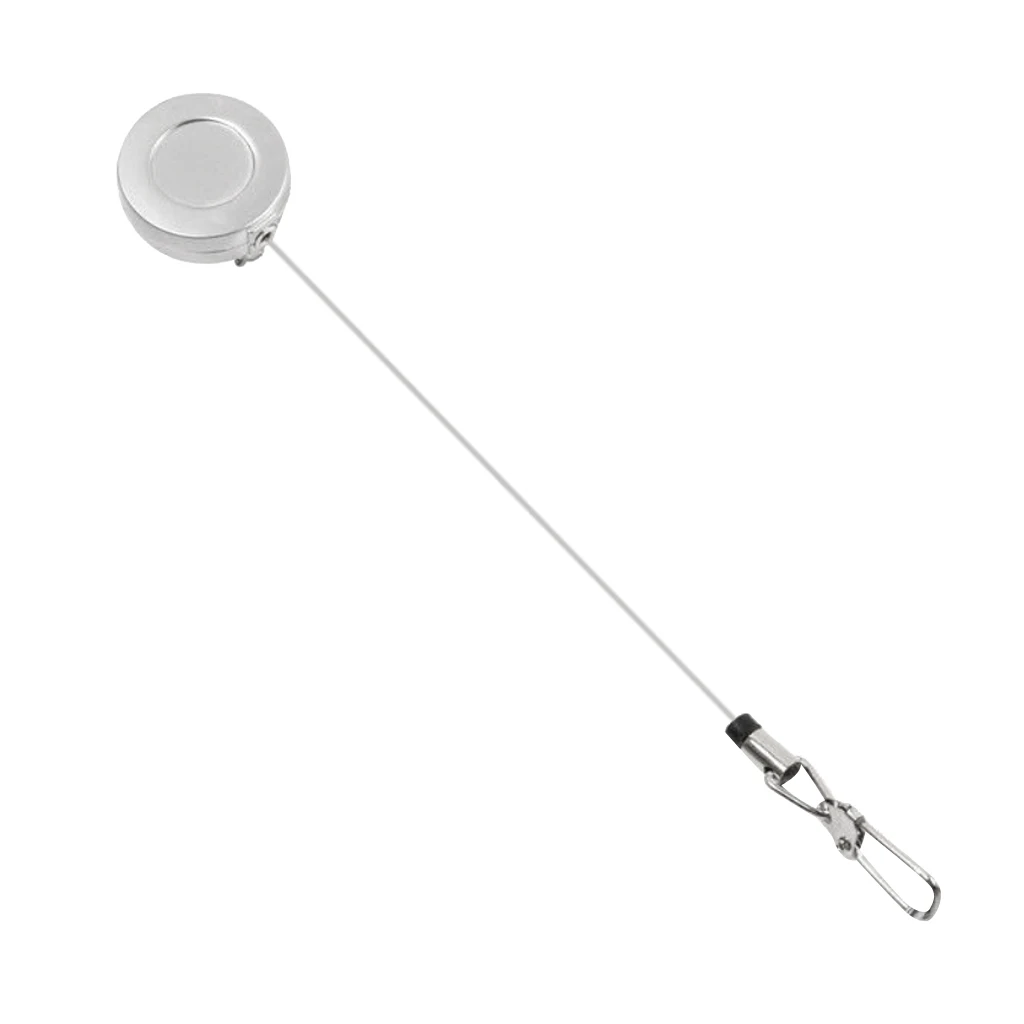 Vliegvissen Zinger Retractor 1Pcs Rvs Pin Op Retractable Reel Met Wire Cord 50Cm