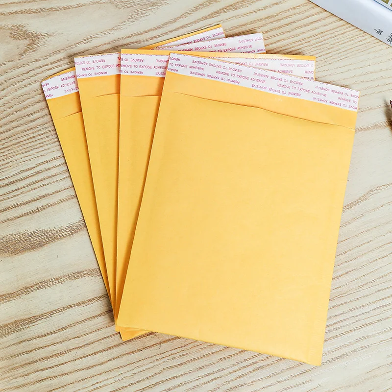 

5pcs 14*16cm+4cm Yellow Kraft Paper Bubble Padded Bag Self-adhesive Sealing Packing Mailing Envelope Business Mailers Supply