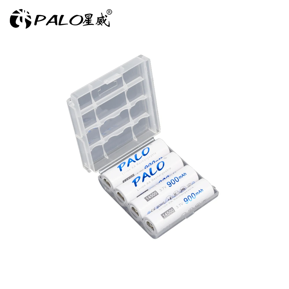 PALO 2-16 pcs 3.7V AA 14500 rechargeable battery 2A 900mAh Li-Ion lithium batteries for Led flashlight mouse torch headlights