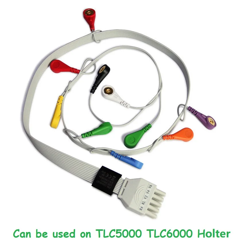 10 leads ECG Cable For CONTEC TLC5000 12-Channel ECG Holter Monitoring Recorder System