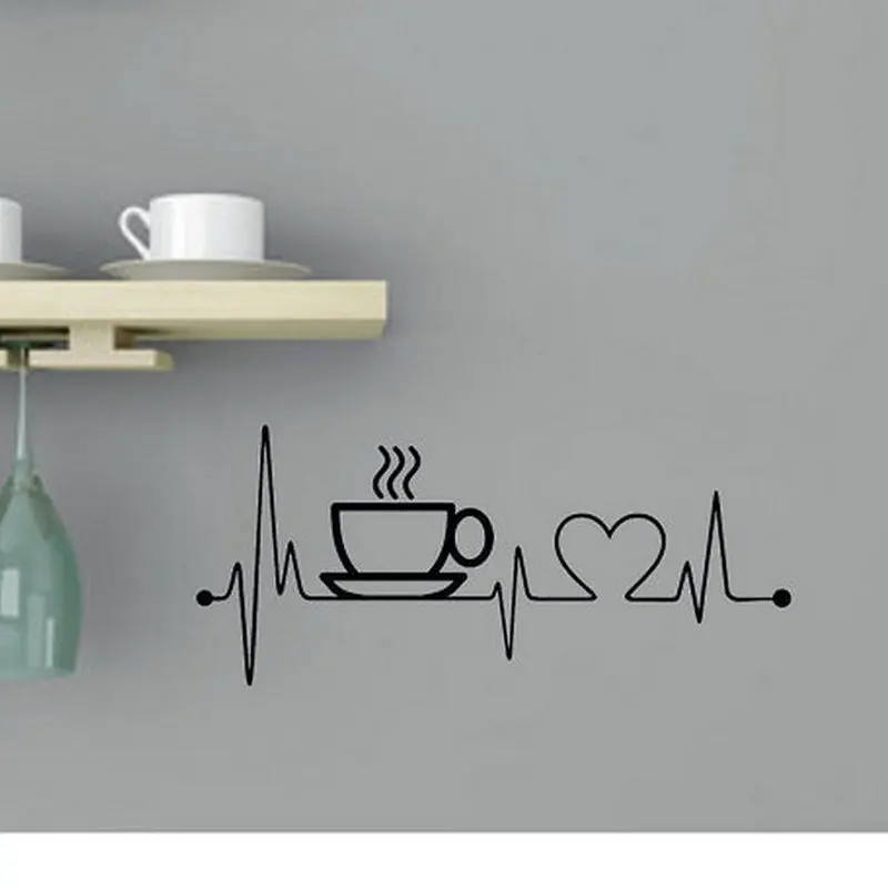 

Hot Sale Coffee Cup Wall Stickers Creative Vinyl Decals For Kitchen Wall Art Home Decor Wallpaper