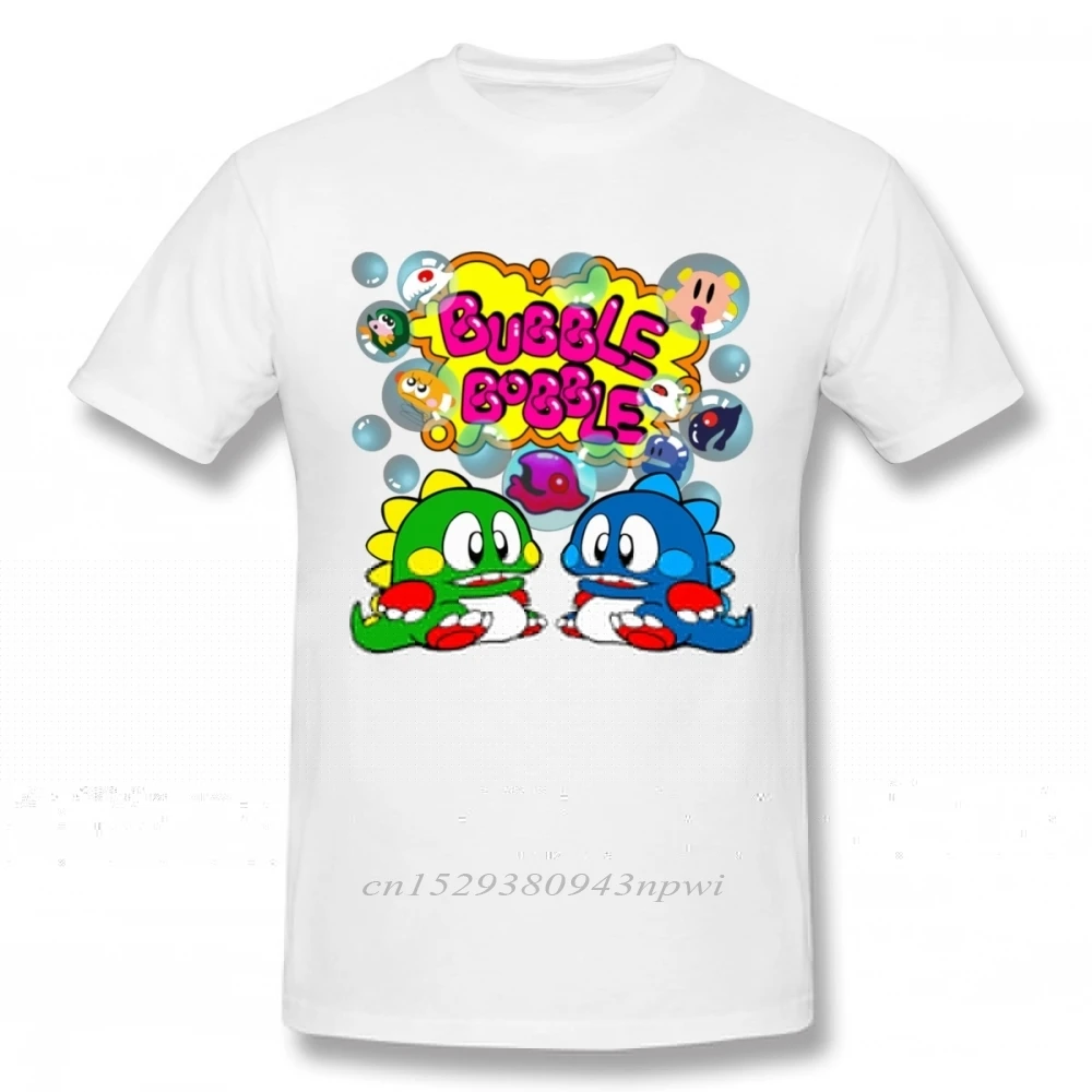 Bubble Bobble Retro Console Game T-shirt Men New Custom Old School Game T Shirt Organic Cotton Plus Size Tee Camiseta