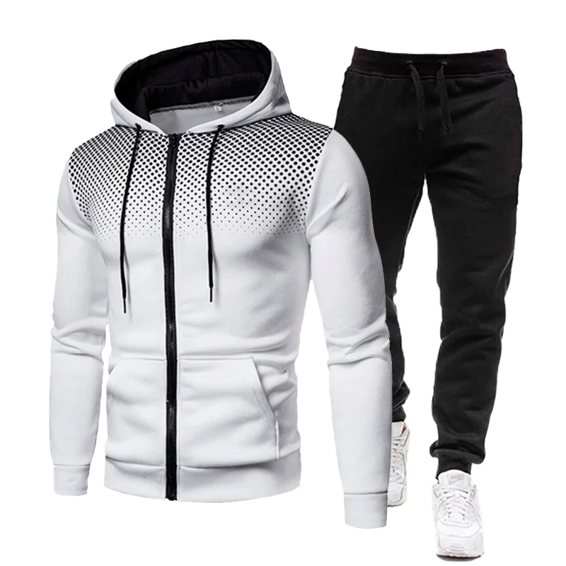 Men\'s Casual Tracksuit Spring Autumn Fashion Men Jacket and Sweatpants Two Pieces Sets Sportswear Plus Size Clothing for Male