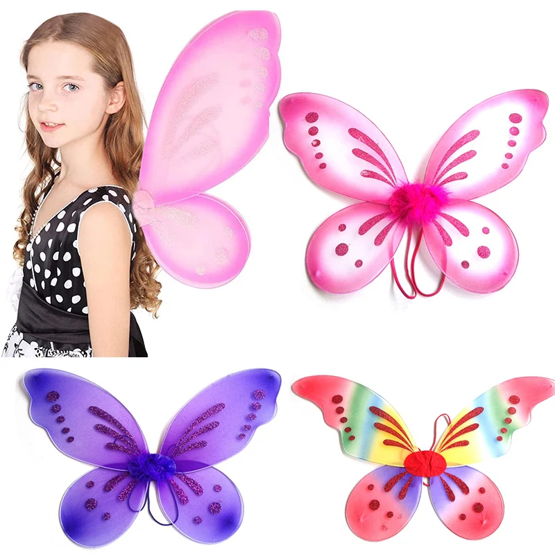 DIY Fairy Dress Up Wing Butterfly Fairy Halloween Costume Angel Wing Kids Birthday Party Decor Favor Costume Accessories