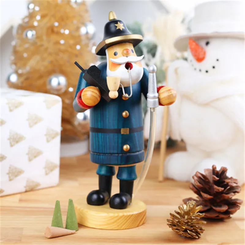 Nordic Creative Home Decor Accessories Christmas Wooden Smoke Doll Incense Burner Statue Living Room Decoration Sculpture A1065