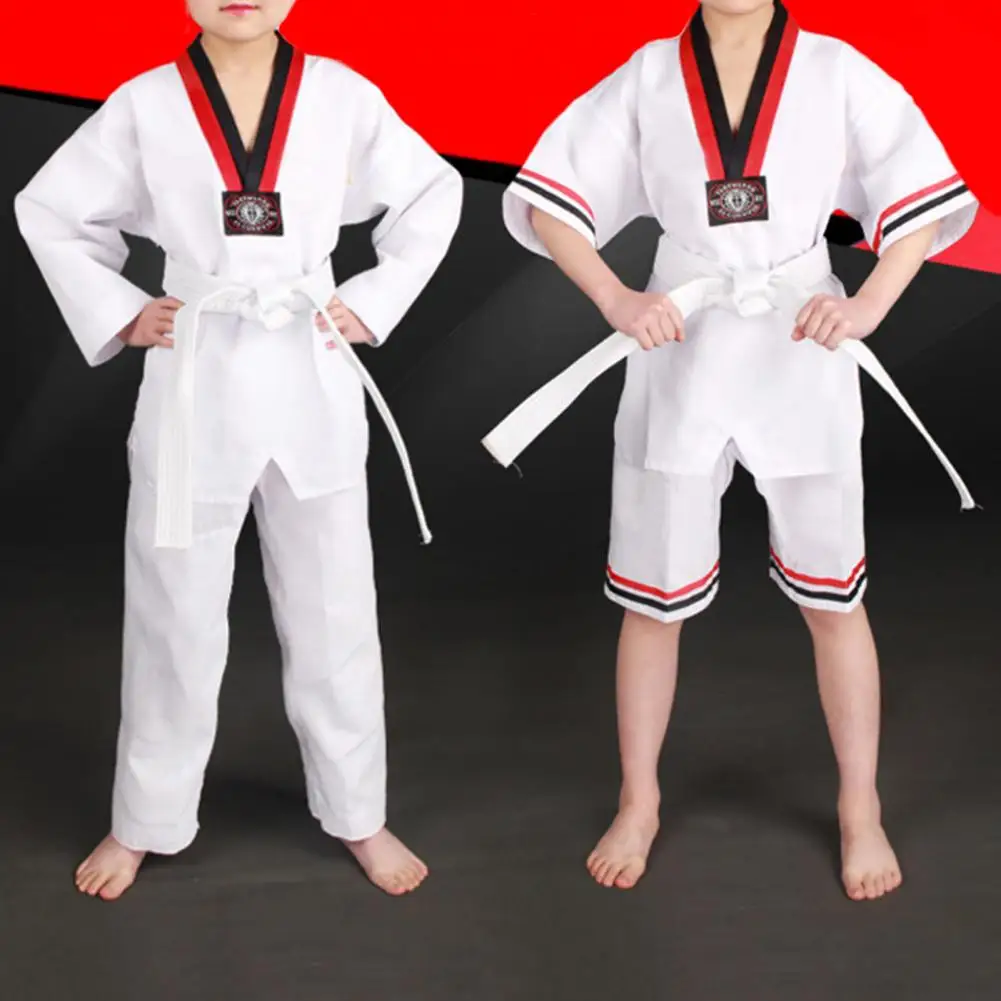 

Poomsae Uniform Long Lasting Karate Uniform Elastic Waistband Soft Touch Great Lightweight Student Drawstring Uniform