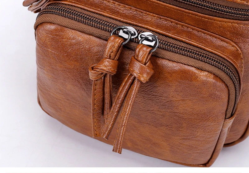 Yogodlns Vintage Umhängetasche Frauen Weiche PU Leder Schulter Tasche Multifunktions Umhängetasche Kleine Quadratische Tasche Große Kapazität Tasche – Detail 13