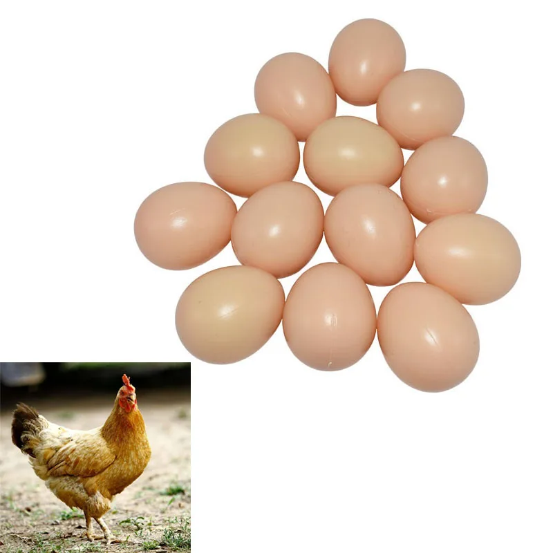 100 pcs Hatching Egg Hen Poultry Breeding Simulation Fake Plastic Artificial Eggs DIY Painting Easter Egg Educational Toy