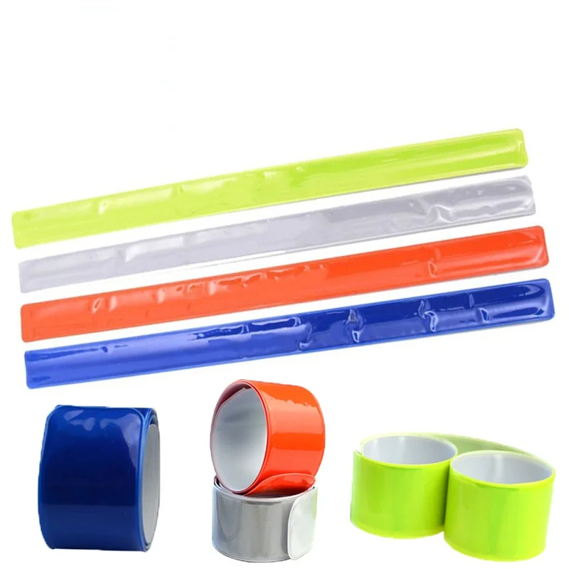 2Pcs 40*3cm Reflektierende Nacht Sicherheit Slap Wrap Band Knöchel Bein Jogging Handgelenk Arm Radfahren Fahrrad werkzeuge – Detail 3
