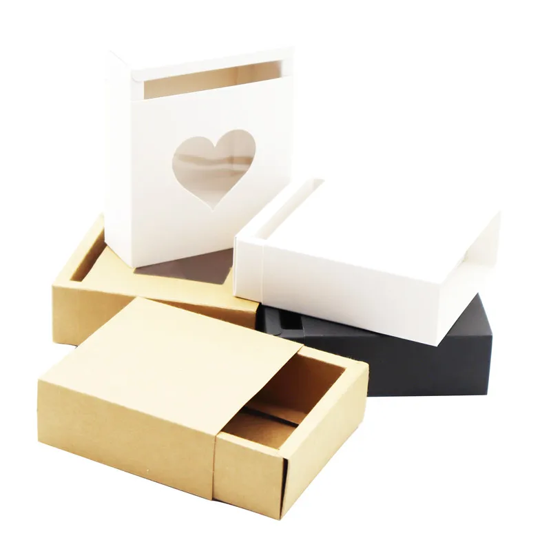 50Pcs Blank Paper Drawer Box DIY Storage Kraft Display Boxes for Jewelry/Candy/Cake/Rose/Handmade Soap/Gifts/Crafts