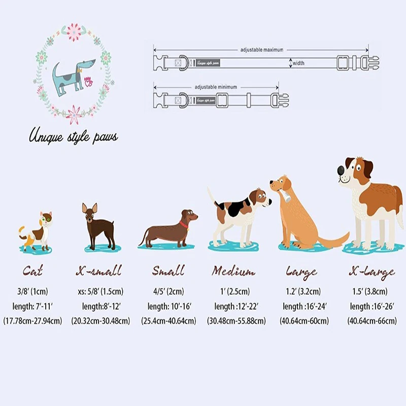 Collare per cani in cotone rosso e nero con Set di XS-XL