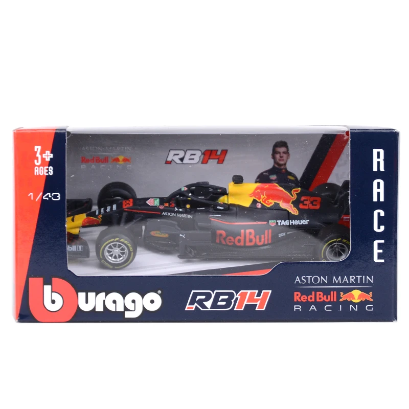 Bburago 1:43 2018 Red Bull RB14 #33 F1 Formula Car Static Die Cast Vehicles Collectible Model Racing Car Toys