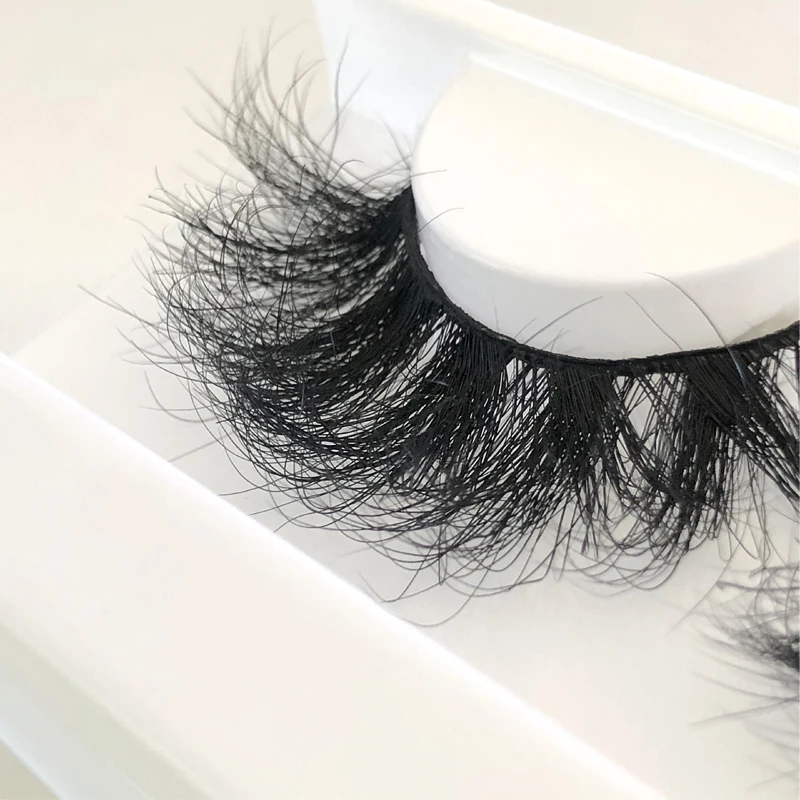 Wholeasle Fluffy 18-22mm False Eyelash Only With Tray Volume 3D Real Mink Lashes Makeup Handmade False Eyelashes Extension