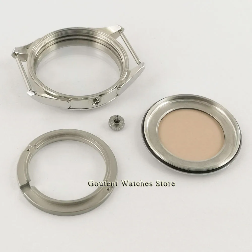 Parnis High Quality Watch Case 42mm Polished Steel Sapphire Glass Case Fit NH35 NH36 Movement