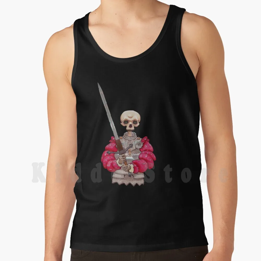 Skeleton Knight Tank Tops Vest 100% Cotton Claymore Skeleton Gothic Landsknecht