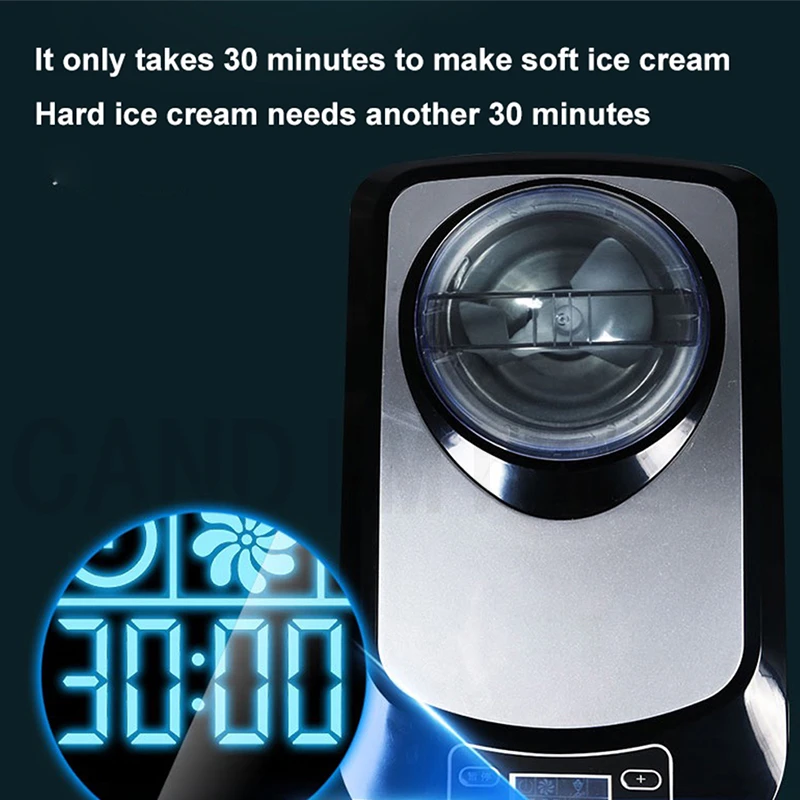 カンジミル-家庭用ミニアイスクリームメーカー、容量1.5l、140w、電気、自家製、柔らかくて硬いアイスクリーム