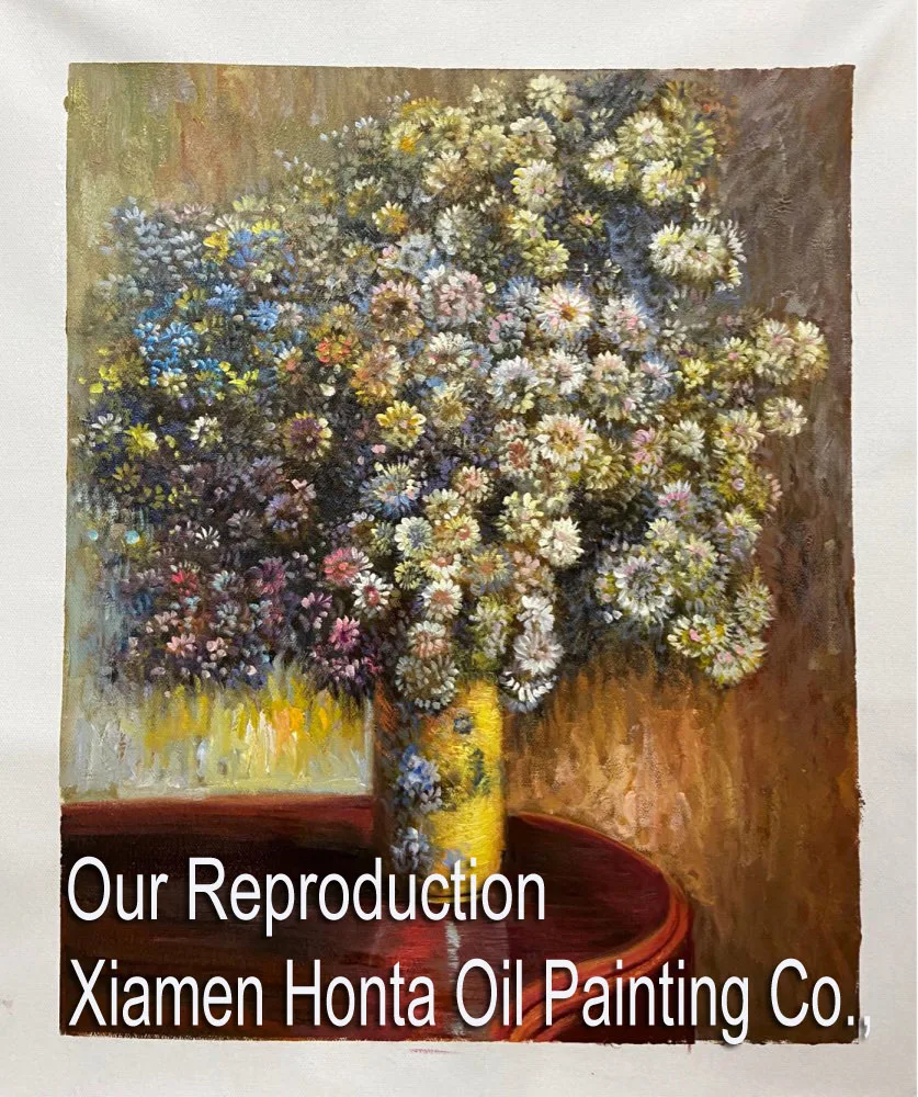 100% handmade Claude Monet Oil Painting Reproduction on Linen canvas,asters(1),museum quality,Free DHL or FeDex