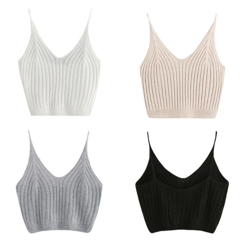 Fashion New Women's Summer Basic Sexy Strappy Sleeveless Racerback Crop Top High Quality Drop Ship