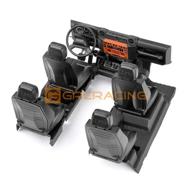Zestaw wnętrza Grc 1/10 Defender bez pokrywy baterii do Trax Trx-4 Defender # g161d G161dg G161df — 2