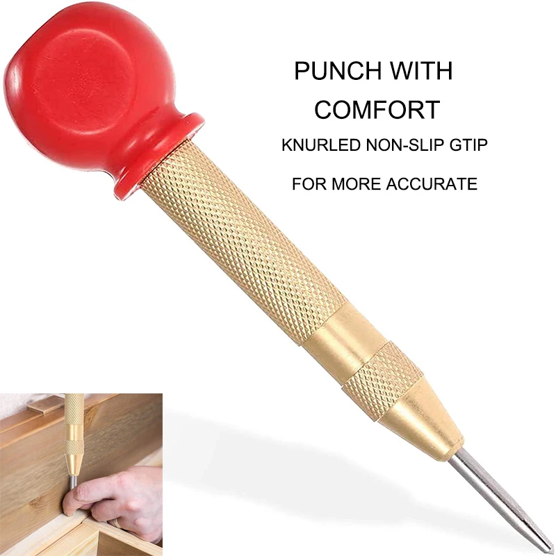 Automatic Center Punch with Adjustable Impact Brass Metal Punch Is Universally Used  Adjustable Knurled Cap To Control Impact