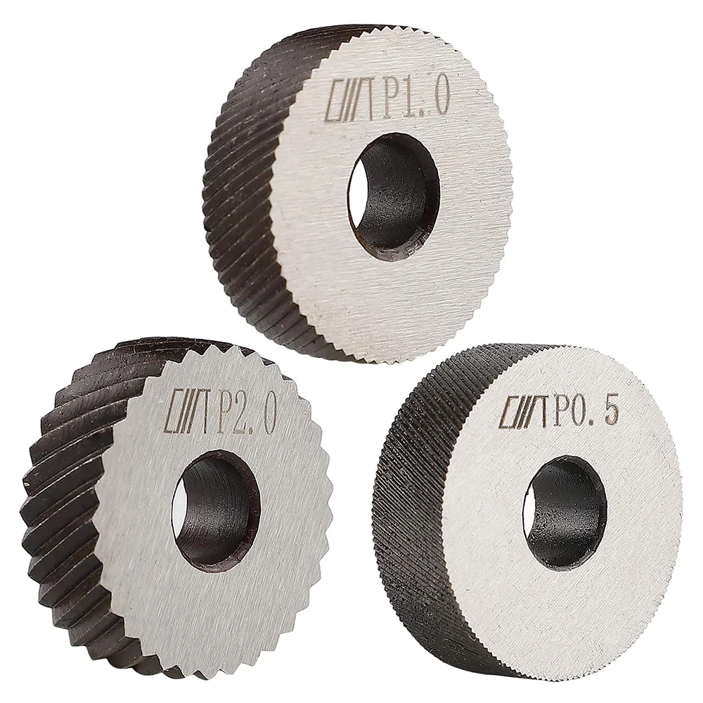 7pcs Steel Knurling Tool Diagonal Dual Wheel Coarse Linear Knurl Holder Set 0.5mm 1mm 2mm Pitch Lathe Knurling and Wheels D30