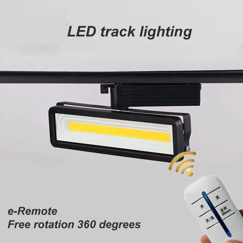 High quality Led Track Light COB Track Lamp 50W Rail Lighting Aluminum Spot Lights Fixtures For Clothing Shop Home 100V 240V 2pc