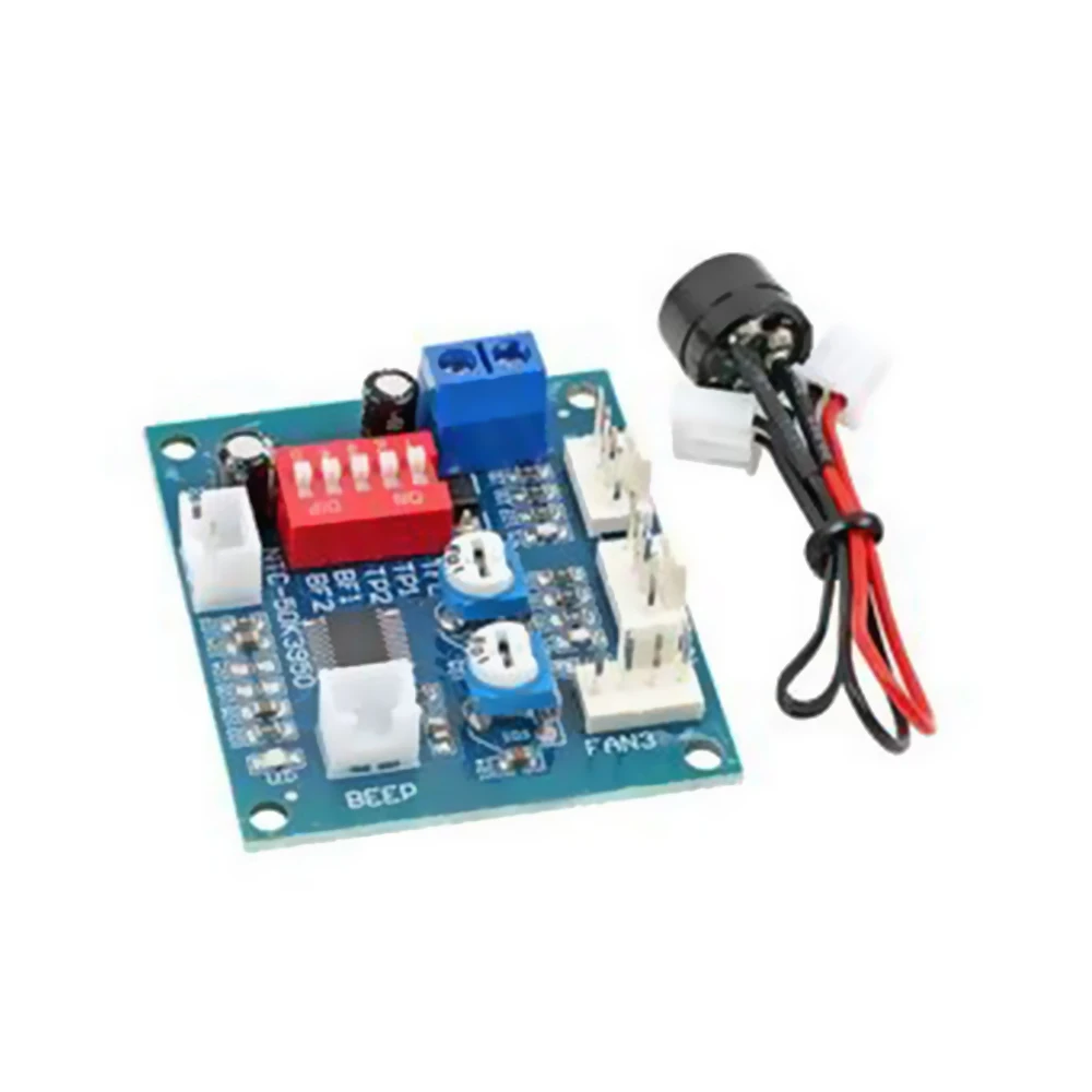 DC 12V Voltage Regulator PWM PC CPU Fan Temperature Control Speed Controller Module High-Temp Alarm Speed Control