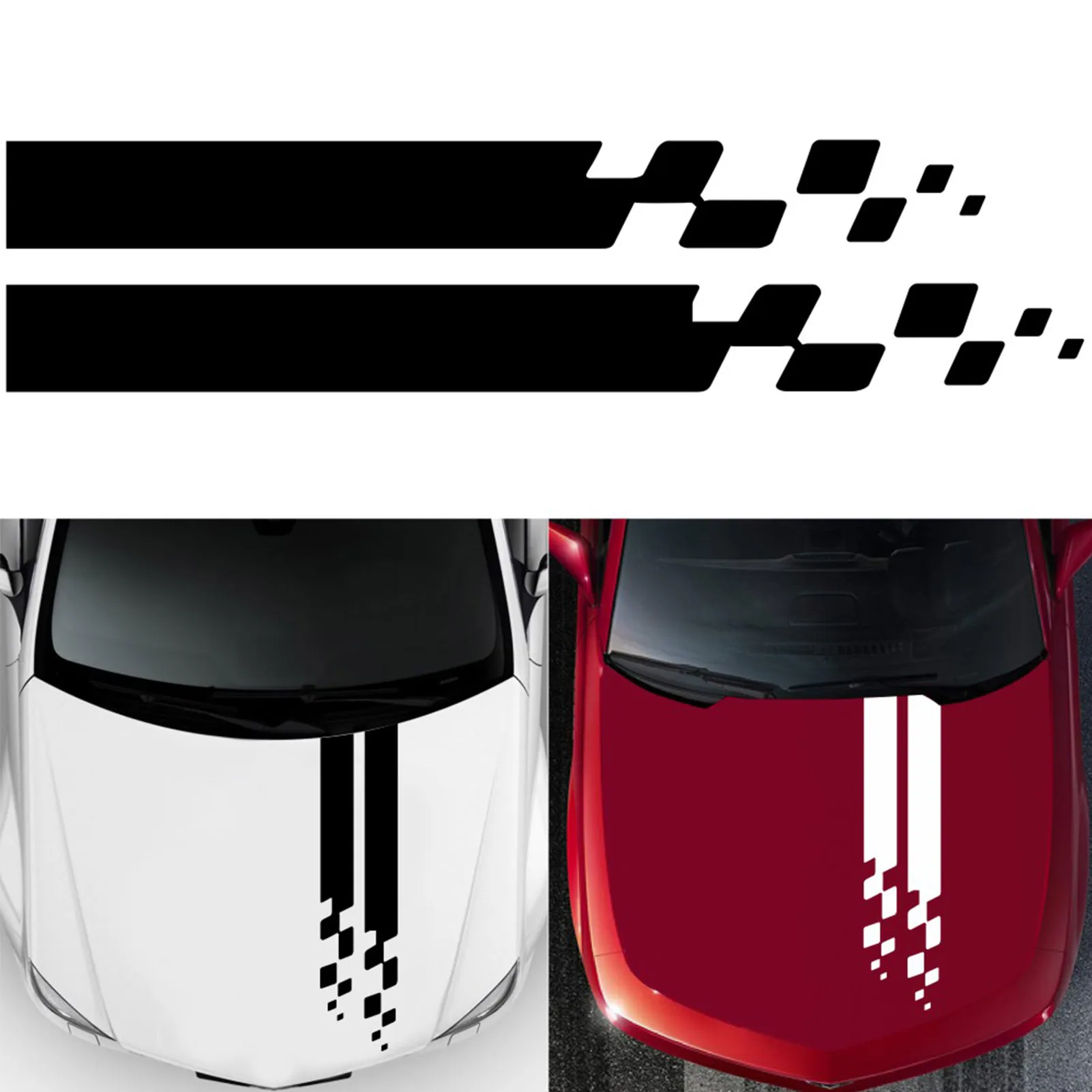 

Car Sticker Engine Bonnet Vinyl Film Decals Hood Bonnet Decoration Stripes De Body Decal Racing Stripe Stickers Car Accessories