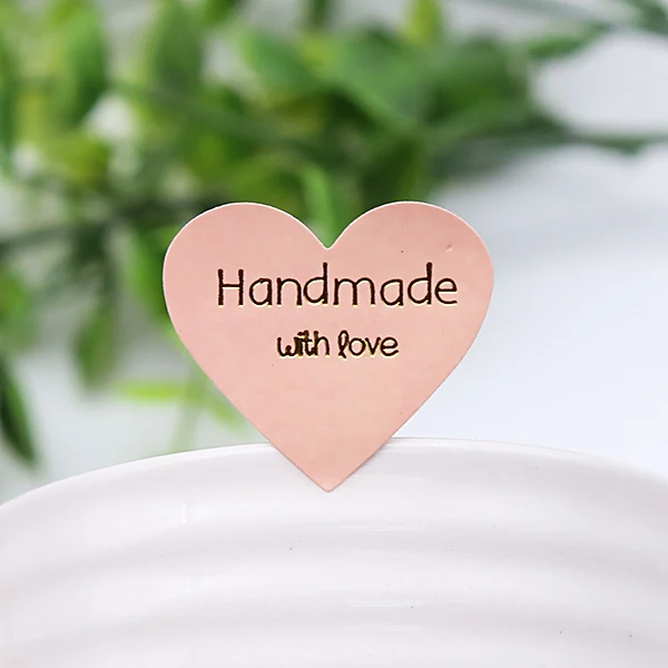 100pcs/lot Pink Heart Series Sealing Stickers Handmade with Love Gift Sticker Party Wedding Label Supplies Stationery (ss-1793)