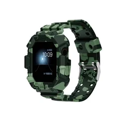 Case + Transpareent Silicone Straps For Apple Watch 44mm 42mm 40mm 38mm Sports Band Bracelet Iwatch Series SE 6 5 4 3 Camouflage