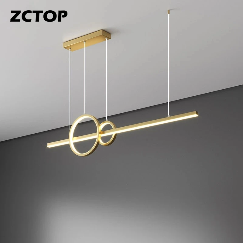Modern LED Pendant Lights for Dining Living Room Kitchen Office Ceiling Chandeliers Decor Home Indoor Hanging Lamp Gold Fixtures