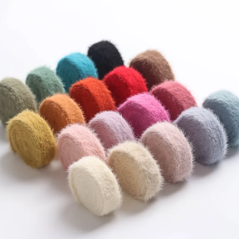 

Hollow Wool Ribbon Fluffy Mohair Mink Knitted Winter Tape For Handmade Hair Accessories Bows Clip HeadBand Earrings Material