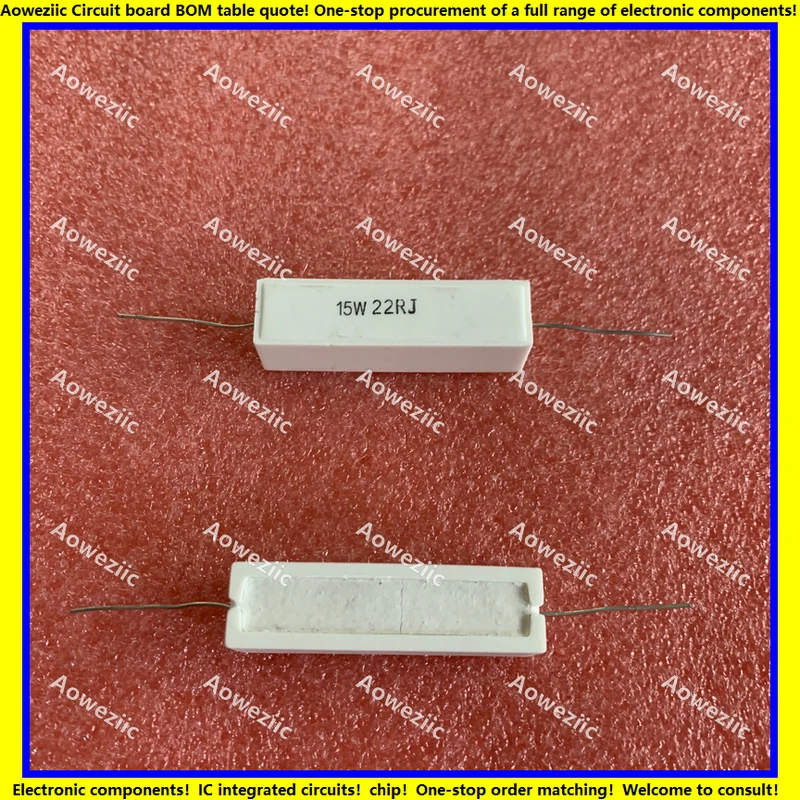 

10Pcs 15W22RJ 15W22ΩJ RX27 Horizontal cement resistor 15W 22 ohm 22R 15W22ohm Ceramic Resistance precision 5% Power resistance