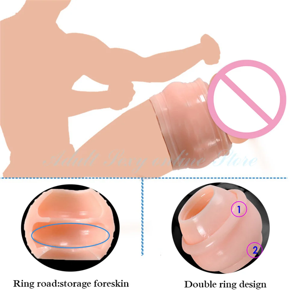 3PCS Multifunction Foreskin Correction Penis Rings Delay Ejaculation Male Chastity Device Screw Shape Cock Ring Sex Toys For Men