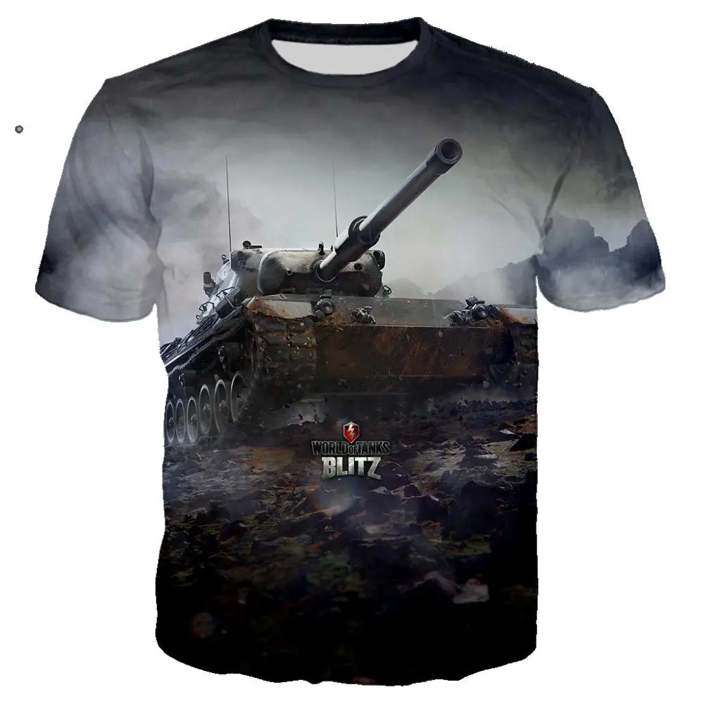 3D print World Of Tanks Game T shirt Military T-shirt Hiphop Cool Tee shirt/Streetwear Summer Men Clothes 2019 Oversized 5XL TOP