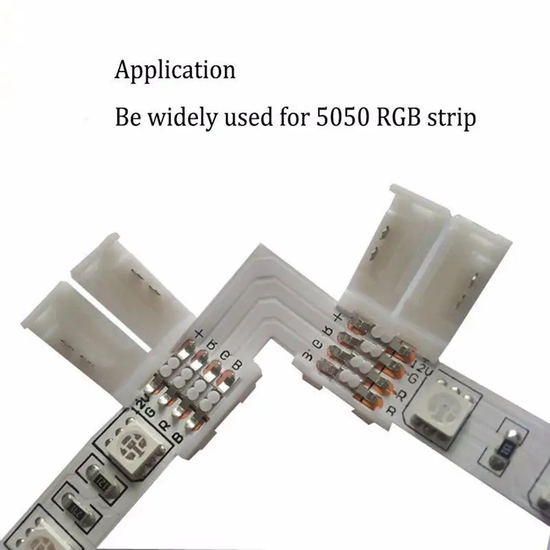 4PIN 8MM 10MM RGB LED Strip Light Connector 1 TO 2 3 5050 2835 5630 5730 LED Strip T L Shape Connector LED Light RGB Strip