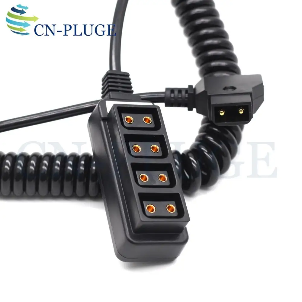 D-Tap Male to 4-Port P-Tap Female Camera Power Supply Distributor DTAP Fourway Splitter Spring Lines