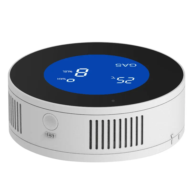 Tuya Smart Natural Gas Sensor App Control With Temperature Display LCD Wifi Connect Home Smart Life Security Alarm Detector